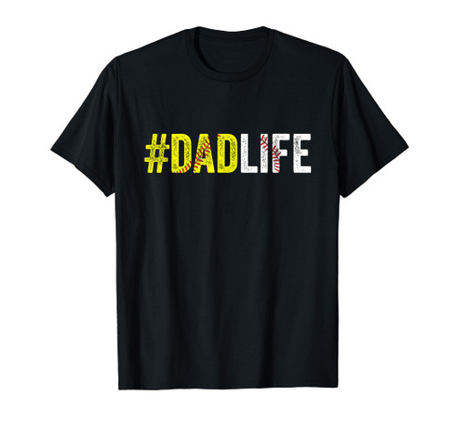 Dad Life Softball Daddy Baseball Sports Lover Father's Day T-Shirt