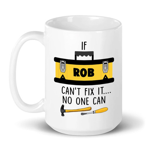 Personalized Handy Man Fix It Mug For Dad Grandad Uncle, Handyman Builder Mug, Custom Carpenter Coffee Mug With Name, Mug Gifts For Carpenter, Customized Woodworker Ceramic Mugs 11oz 15oz