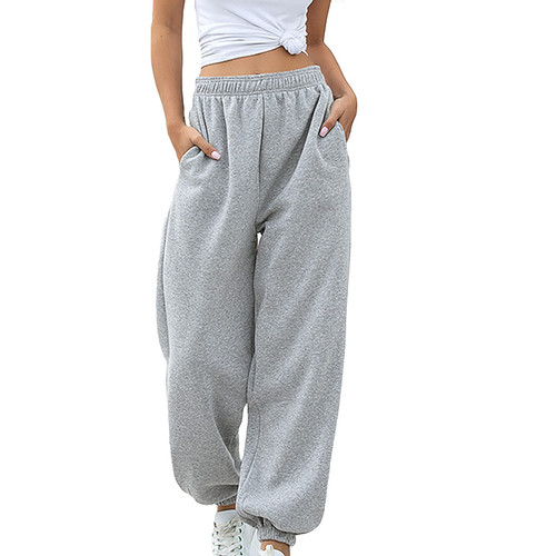 Women's Running Jogger Sweatpants Running Yoga Workout Pajama Lounge Pants Winter Cinch Bottom Joggers with Pocket Grey