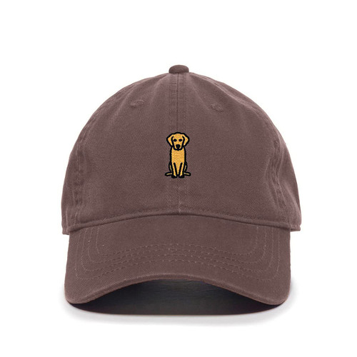 Golden Retriever Dog Baseball Cap Embroidered Cotton Adjustable Dad Hat Brown