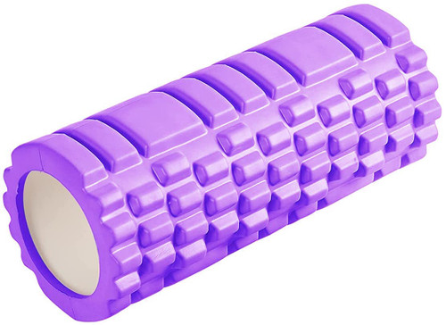 13" Purple Foam Roller - for Self Massage Exercise, Back Pain, Legs, Yoga, Relieve Muscles, Physical Therapy, Body Stretching, Deep Tissue - Medium Density