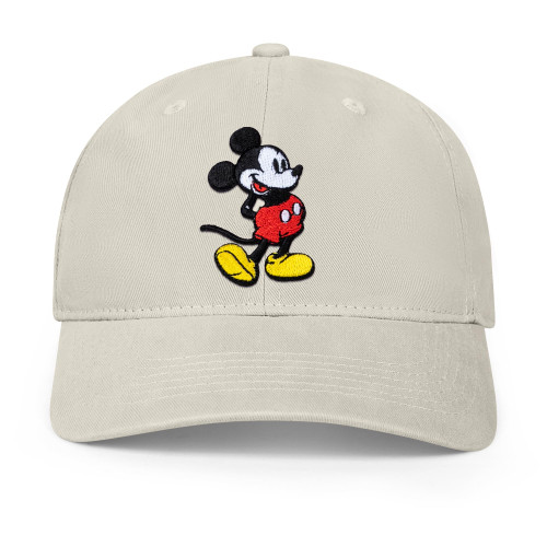 Disney Men's Standard Adult Baseball Cap, Mickey Mouse Adjustable Dad Hat, Khaki, ONE Size