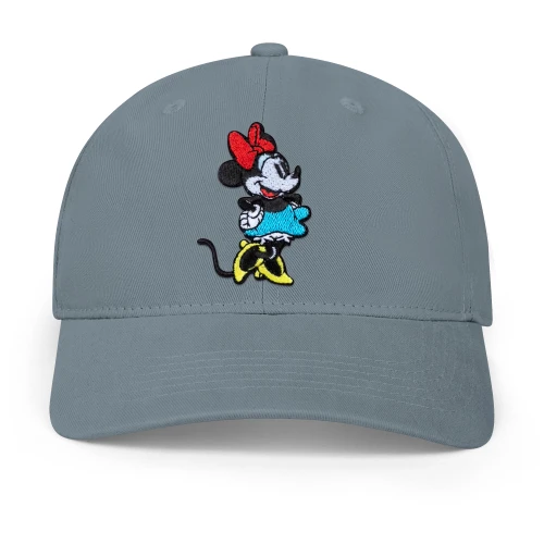 Disney Women's Standard Adult Baseball Cap, Minnie Mouse Adjustable Dad Hat, Grey, ONE Size