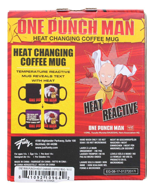 JUST FUNKY One Punch Man Heat Changing 16oz Ceramic Coffee Mug