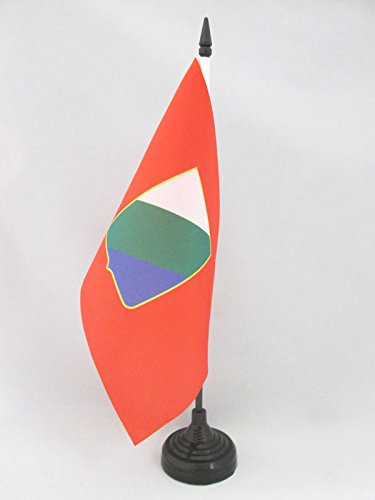 AZ FLAG Abruzzo Table Flag 5'' x 8'' - Italy - Italian Region Desk Flag 21 x 14 cm - Black Plastic Stick and Base