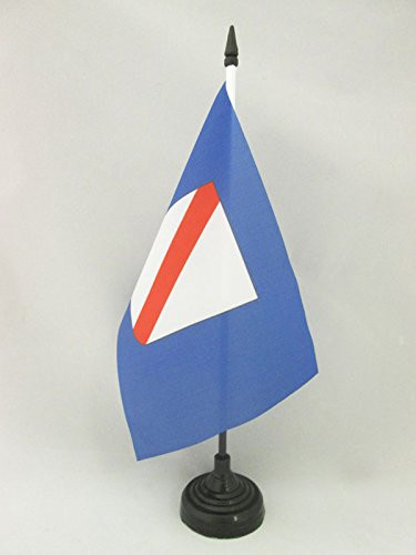 AZ FLAG Campania Table Flag 5'' x 8'' - Italy - Italian Region Desk Flag 21 x 14 cm - Black Plastic Stick and Base