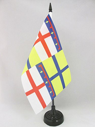 AZ FLAG Emilia Table Flag 5'' x 8'' - Italy - Italian Region Desk Flag 21 x 14 cm - Black Plastic Stick and Base
