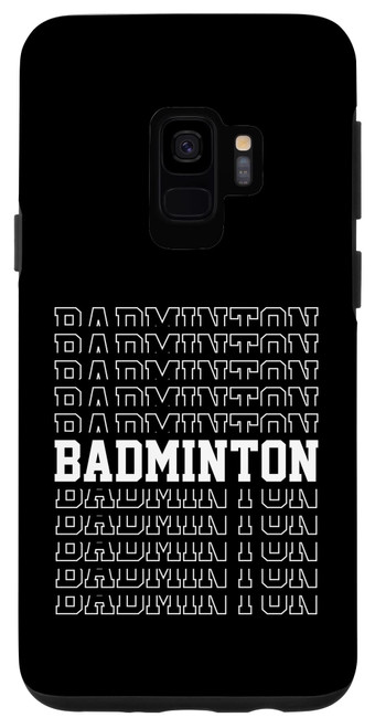 Galaxy S9 Retro Graphic Badminton Player Shuttlecock Player Sports Case