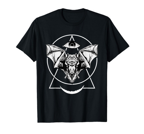 Occult Bat Pastel Goth Gothic Wicca Witchcraft Moon Creepy T-Shirt