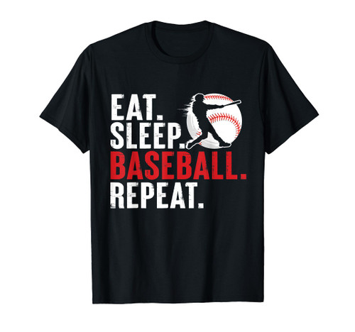 Eat Sleep Baseball Repeat Funny Baseball Players Kids Boys T-Shirt Eat Sleep Baseball Repeat Funny Baseball Players Kids Boys T-Shirt