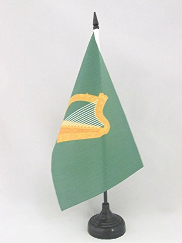 AZ FLAG Leinster Table Flag 5'' x 8'' - Province of Ireland Desk Flag 21 x 14 cm - Black Plastic Stick and Base