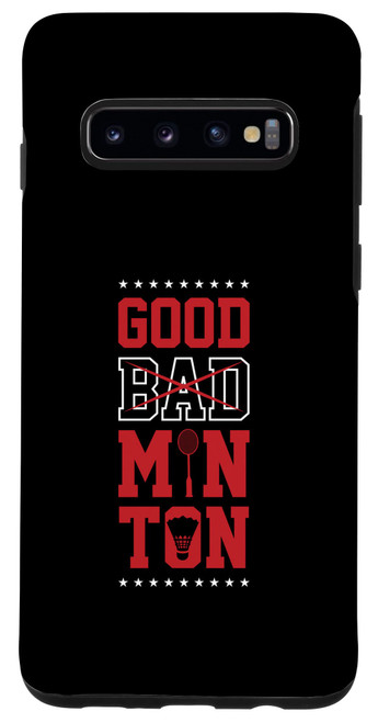 Galaxy S10 Retro Graphic Badminton Player Shuttlecock Player Sports Case