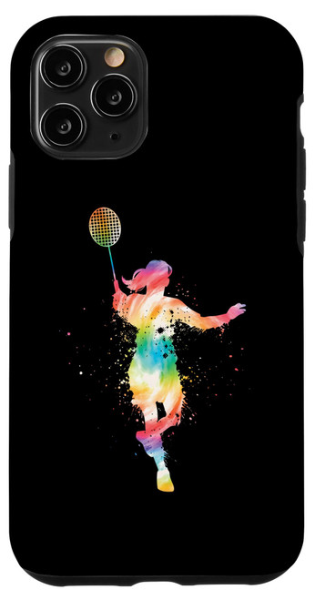 iPhone 11 Pro Splash Badminton Player Shuttlecock Team Girls Women Case