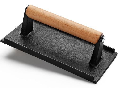 EWFEN Burger Press, 8.2"X4.3" Rectangle Heavy-Duty Cast Iron Smash Bacon Press Meat Steak with Wood Handle for Griddle, Sandwich, Nonstick Pan EWFEN Burger Press, 8.2"X4.3" Rectangle Heavy-Duty Cast Iron Smash Bacon Press Meat Steak with Wood Handle for Griddle, Sandwich, Nonstick Pan