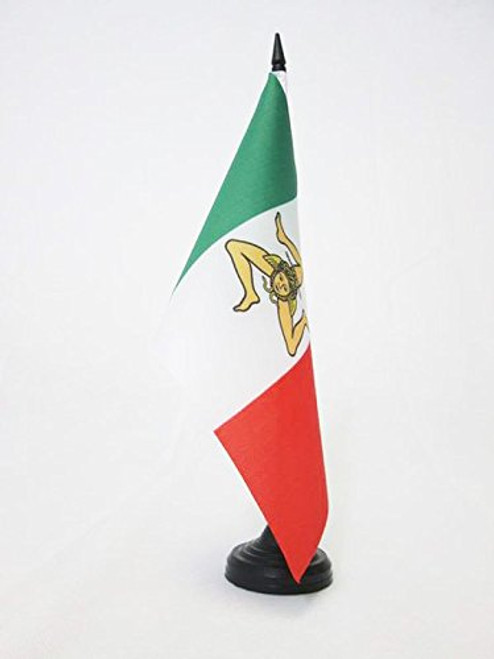 AZ FLAG Sicilian Independence Movement Table Flag 5'' x 8'' - Nationalism of Sicily Desk Flag 21 x 14 cm - Black Plastic Stick and Base AZ FLAG Sicilian Independence Movement Table Flag 5'' x 8'' - Nationalism of Sicily Desk Flag 21 x 14 cm - Black Plastic Stick and Base