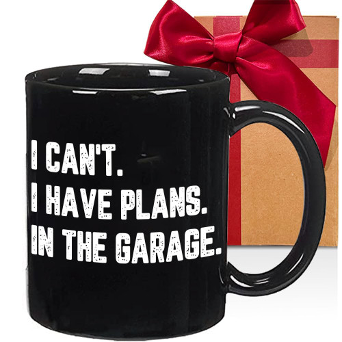 CATABUBU I Can't I Have Plans In The Garage Mug, Funny Car Mechanic Mug, Car Mechanic Cup for Men Woman, Car Mechanic Pottery Cup Gifts, Car Mechanic Mug Gifts for Car Lovers (Black)-49