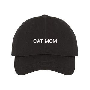 DSY Lifestyle Cat Mom Embroidered Baseball Hat - Cat Mom Dad Hat (Navy)