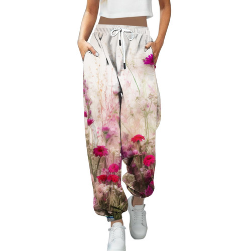 Cargo Sweatpants Running Yoga Workout Pajama Lounge Pants Workout Active Joggers Pants Baggy Lounge Bottoms Hot Pink