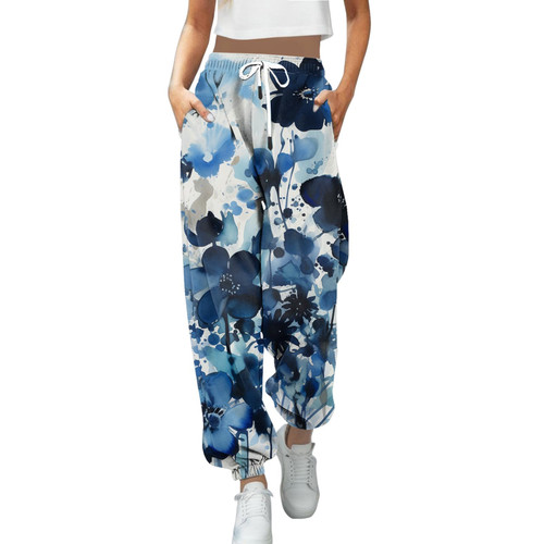 Bblulu Sweat Pants for Womens Workout Running Tapered Lounge Pants Sweatpants for Women Joggers with Pocket Navy