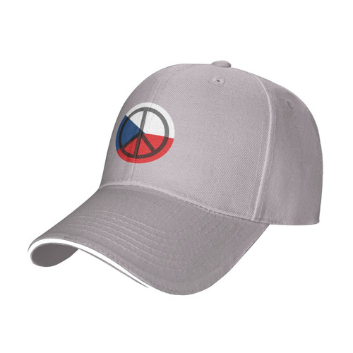 Adjustable I Hope Czechia Will Always Be Peaceful Baseball Cap Men Women Casual Duck Tongue Hat Casquette Gray