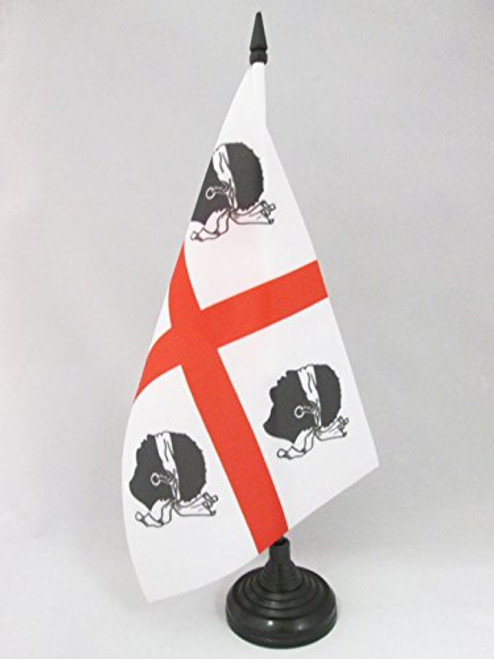 AZ FLAG Sardinia Nationalist Table Flag 5'' x 8'' - Sardinian independentist Desk Flag 21 x 14 cm - Black Plastic Stick and Base AZ FLAG Sardinia Nationalist Table Flag 5'' x 8'' - Sardinian independentist Desk Flag 21 x 14 cm - Black Plastic Stick and Base