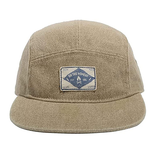 Croogo Flat Brim Baseball Cap Dad Snapback Hat Military Hat 5-Panel Cap Jockey Flat Bill Caps Umpire Fitted Hats,Khaki-5P02