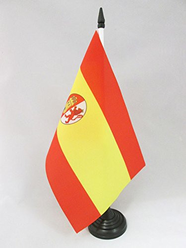 AZ FLAG Nationalist Spanish 1936-1938 Table Flag 5'' x 8'' - Spain Desk Flag 21 x 14 cm - Black Plastic Stick and Base
