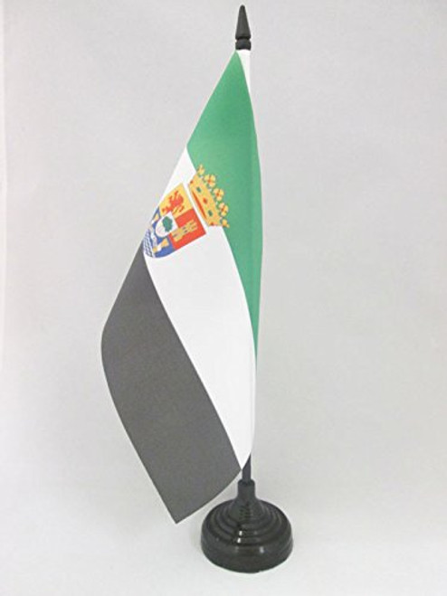 AZ FLAG Estremadura Table Flag 5'' x 8'' - Spanish Region of Extremadura Desk Flag 21 x 14 cm - Black Plastic Stick and Base AZ FLAG Estremadura Table Flag 5'' x 8'' - Spanish Region of Extremadura Desk Flag 21 x 14 cm - Black Plastic Stick and Base