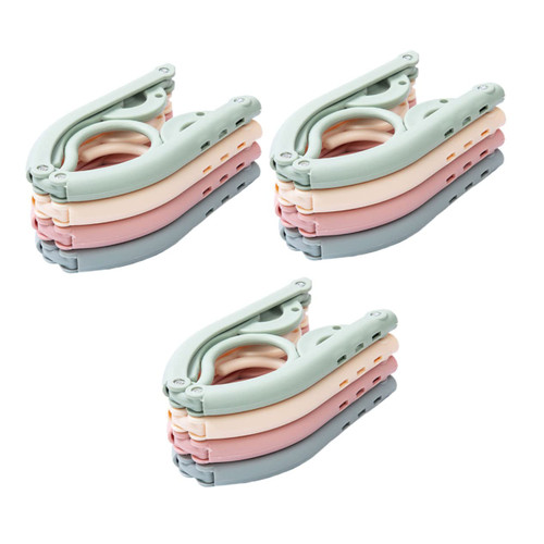 BUGUUYO 12pcs Folding Hanger Scarves Collapsible Coat Hanger Portable Clothes Hangers Folding Drying Rack Laundry Drying Rack Collapsible Jean Hangers Child Plastic Pants Rack Household
