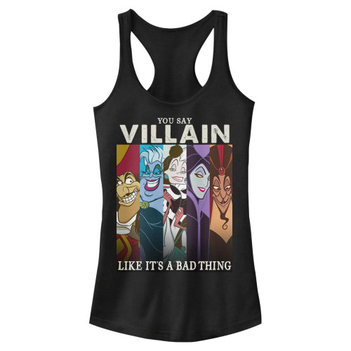 Disney Junior's Villain Like Bad Slim Fit, Scoop Hem Racerback Tank, Black, X-Large