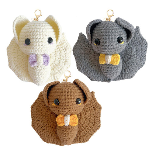 BAYAGIN Halloween Crochet Kit for Beginners,3PCS Bats Knitting Kits for Adults Kids,Amigurumi Crochet Animal Kit,DIY Craft Crochet Starter Kit Halloween Decorations with Step-by-Step Video Tutorials