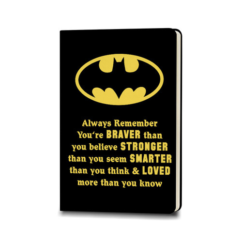 ZWYQWN Batman Lover Gifts Leather Notebook for Men Women TV Movies Fans Gift Birthday Gifts for Son Daughter Friends (always remember)