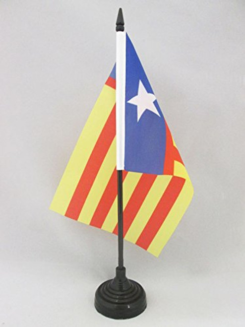 AZ FLAG Valencian Community Independentist Table Flag 5'' x 8'' - Valencia Nationalist Desk Flag 21 x 14 cm - Black Plastic Stick and Base AZ FLAG Valencian Community Independentist Table Flag 5'' x 8'' - Valencia Nationalist Desk Flag 21 x 14 cm - Black Plastic Stick and Base