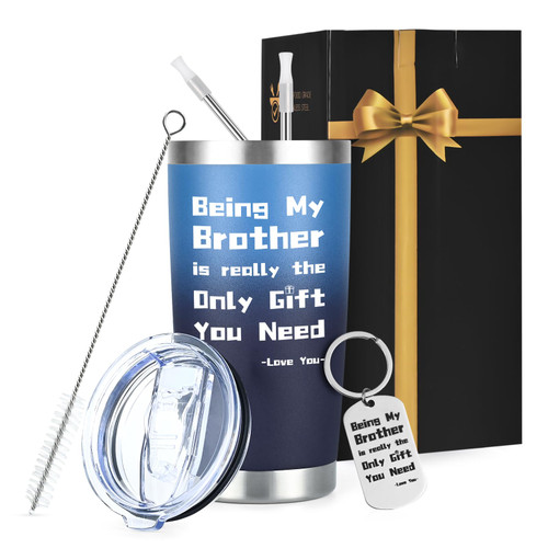 Being My Brother Is Really The Only Gift You Need Birthday Christmas Gift for Brothers, Brother Gifts from Sister Brother,20 Oz Stainless Steel Insulated Travel Tumbler with 2 Lids and Straws Gradient Being My Brother Is Really The Only Gift You Need Birthday Christmas Gift for Brothers, Brother Gifts from Sister Brother,20 Oz Stainless Steel Insulated Travel Tumbler with 2 Lids and Straws Gradient