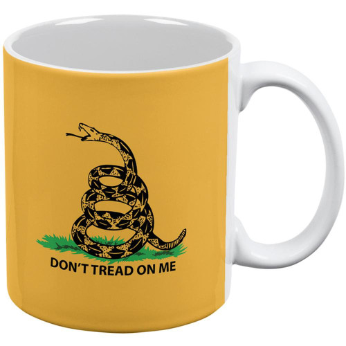 Old Glory Don't Tread on Me Gadsden Flag All Over Coffee Mug White Standard One Size