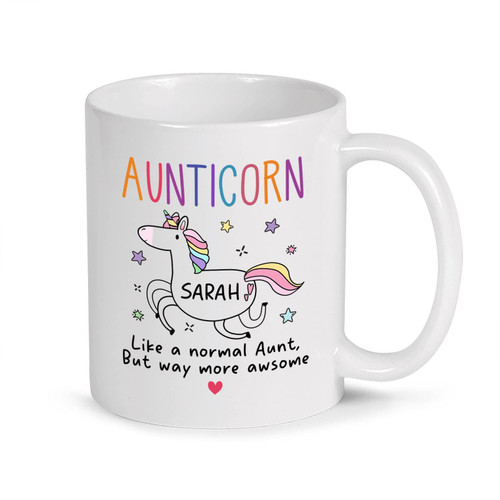 Aunticorn Mug, Auntiecorn Like A Normal Aunt But Way More Awesome Mug, Aunt Mug, New Aunt Gift, Personalized Auntie Mug, Auntie Coffee Mug, Custom Aunt Cup With Name, Aunticorn Cups 11oz 15oz