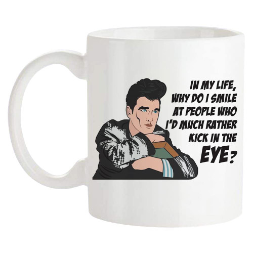 Fonhark - Morrissey - The Smiths Inspired Customized Coffee Mug Gift, Heaven Knows I'm Miserable Now, Pop Culture Gift, 11 Oz Novelty Coffee Mug/Cup, White