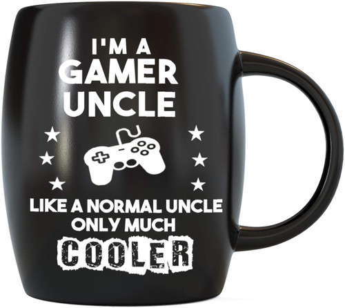 MUG A DAY 16oz Gamer Uncle Cooler Uncle Coffee Mug Fathers Day Gift for Uncle Gift for Uncles Siblings Brothers from Niece Nephew Sister Aunt Mom Dad Novelty Gag Gift for Christmas Birthday Tea Cup