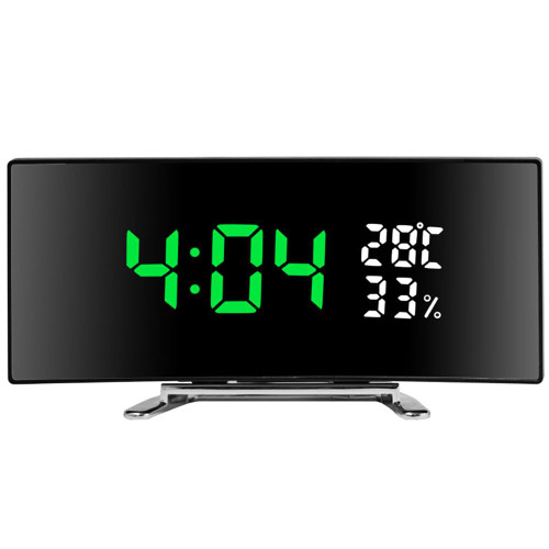 Surakey Digital Alarm Clock, LED Clock for Bedroom, Electronic Desktop Clock with Temperature Display, Adjustable Brightness, Clear Screen Display Tabletop Clock for Home, Bedroom, Office, Type 4