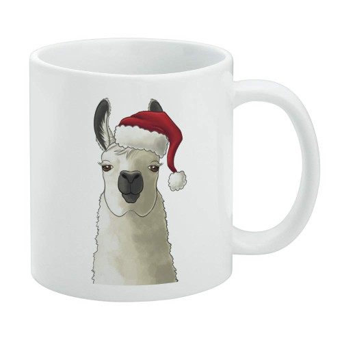 GRAPHICS & MORE Fa La La La Llama Christmas Santa Hat Ceramic Coffee Mug, Novelty Gift Mugs for Coffee, Tea and Hot Drinks, 11oz, White
