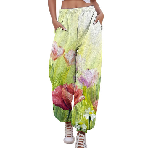 Cinch Bottom Sweatpants for Women Comfy Loose Tapered Casual Running Athletic Pants Cinch Bottom Joggers Trousers Green