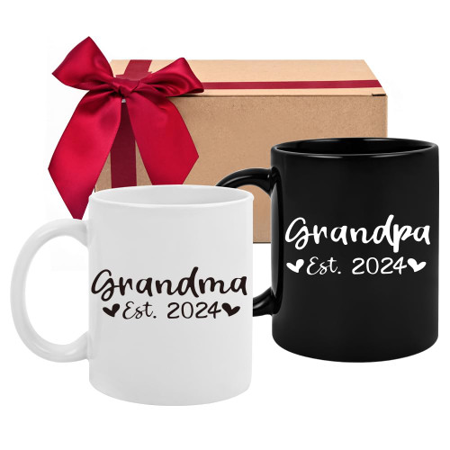 RIJEFUL New Grandparents Coffee Mugs Set, Grandma Mug Grandpa Mug, Promoted to Be Grandparents Mug, Pregnancy Reveal Announcement, Baby Shower Gifts for Grandparents, Grandparents Mug Set 11 oz RIJEFUL New Grandparents Coffee Mugs Set, Grandma Mug Grandpa Mug, Promoted to Be Grandparents Mug, Pregnancy Reveal Announcement, Baby Shower Gifts for Grandparents, Grandparents Mug Set 11 oz