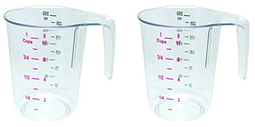 Maven Gifts Update International (MEA-25PC) 1 Cup Plastic Measuring Cup (2pcs) Maven Gifts Update International (MEA-25PC) 1 Cup Plastic Measuring Cup (2pcs)