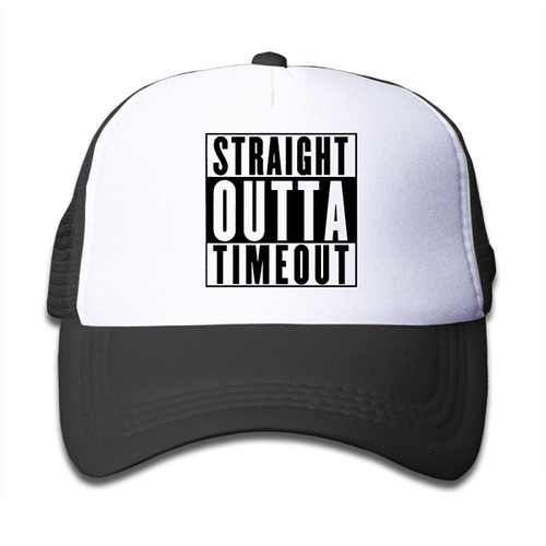 Waldeal Boys Straight Outta Timeout Trucker Hat Adjustable Toddler Snapback Baseball Caps Black