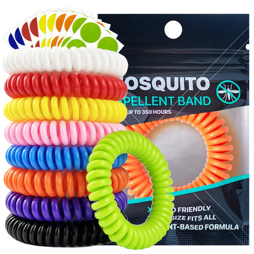 Mosquito Repellent Bracelets 36 Pack, Individually Wrapped Mosquito Repellent Bands with 60 Pcs Mosquito Repellent Stickers, DEET Free Insect Bug Repellent Wristbands for Adults and Kids