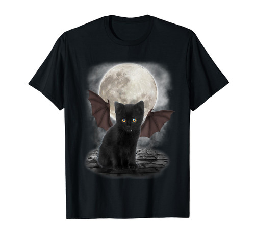Gothic Bat Cat Shirt Vampire Funny Gifts Cats Lover T-Shirt T-Shirt