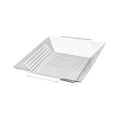 Yardwe 1pc Perforated Grill Pan Barbecue Grill Pan Grill Outdoor Bbq Grill Pan Outdoor Grill Accessories Large Grill Wok Pan Barbeque Grill Korean Bbq Stainless Steel Perforation Basket