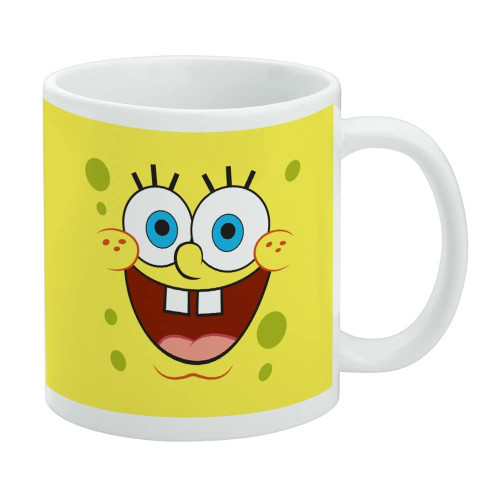 GRAPHICS & MORE SpongeBob Goofy Smile Face Ceramic Coffee Mug, Novelty Gift Mugs for Coffee, Tea and Hot Drinks, 11oz, White