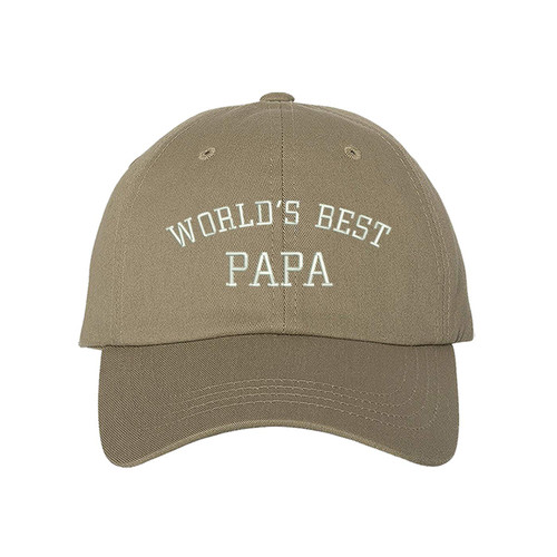 PRFCTO World's Best Papa Embroidered Baseball Hat - Hat's for Dad, Daddy Baseball Cap, Dad Hat, Grandpa Hat (Khaki) PRFCTO World's Best Papa Embroidered Baseball Hat - Hat's for Dad, Daddy Baseball Cap, Dad Hat, Grandpa Hat (Khaki)