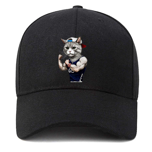 DUODUO Unisex Fit Kitty Baseball Cap,Adjustable Cap Flat Brim Summer Fashion Hat Cap for Women Men